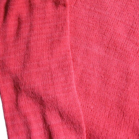 Handknit Cardigan Raised Popcorn Design Trim Bright Rose Womens Button Up L / XL - Picture 6 of 15